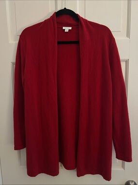 J. Jill Red Open-Front Cardigan